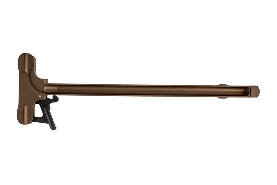 Precision Rifle Inc FDE M84 gas buster charging handle for AR-308 features a Military big latch for easy use